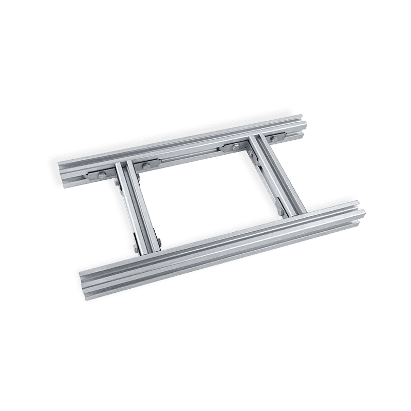 Aluminum cable ladder with open system for cable management