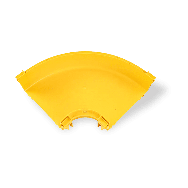 Fiber cable tray horizontal bend with connecter